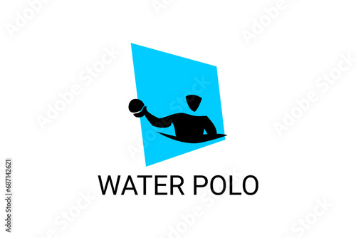 water polo vector line icon. playing water polo. sport  pictogram illustration.