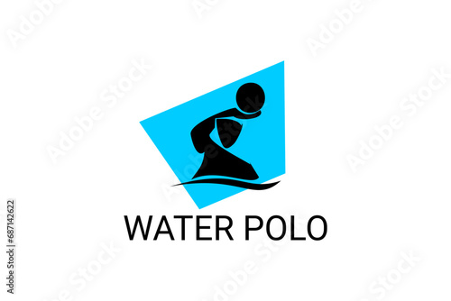 water polo vector line icon. playing water polo. sport  pictogram illustration.