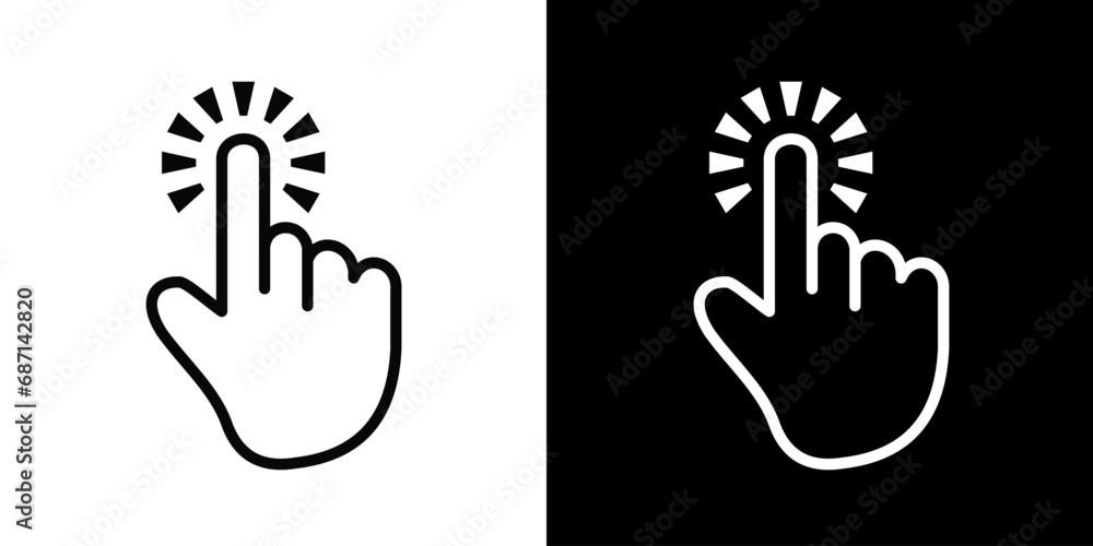 Fototapeta premium Finger touch icon. Black icon. Click. Finger. Finger Gesture