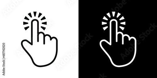 Finger touch icon. Black icon. Click. Finger. Finger Gesture photo