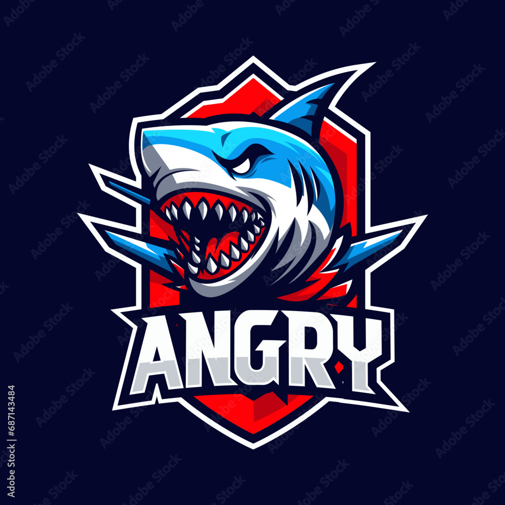 Logo gaming angry shark Logo gaming angry shark