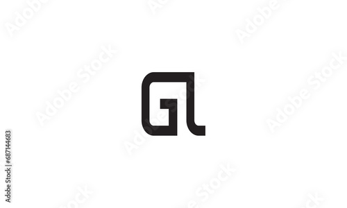 GL, LG, G, L Abstract Letters Logo Monogram © saba