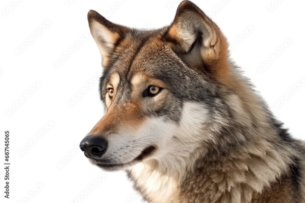 Head of a wolf - Isolated, no background Head of a wolf - Isolated, no background