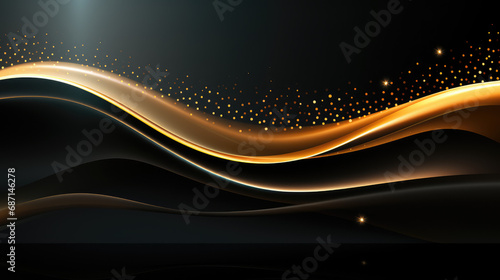 A luxurious golden abstract backdrop with a glittery texture, perfect for high-end presentations.