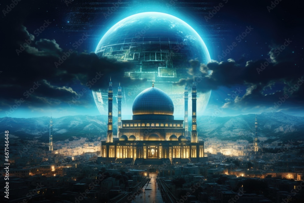 Obraz premium A picture of a large building with a dome on top. Suitable for architectural designs and cityscape concepts.