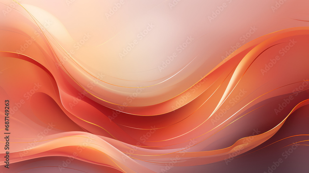 Smooth orange and peach waves flow in a tranquil, abstract design with a vibrant gradient. Smooth orange and peach waves flow in a tranquil, abstract design with a vibrant gradient.