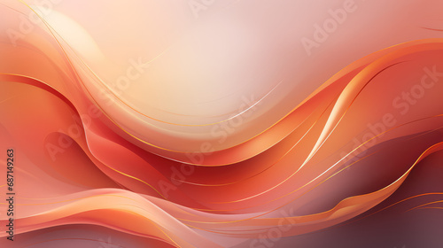 Smooth orange and peach waves flow in a tranquil, abstract design with a vibrant gradient.