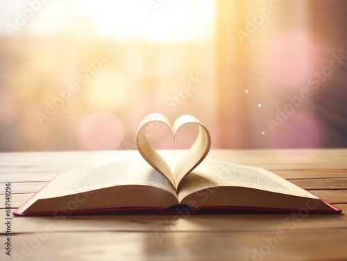 Book sheets curved into a heart shape, tailored for Valentine's Day projects. Let the symbolism of love and knowledge infuse your creative endeavors with warmth and emotion.