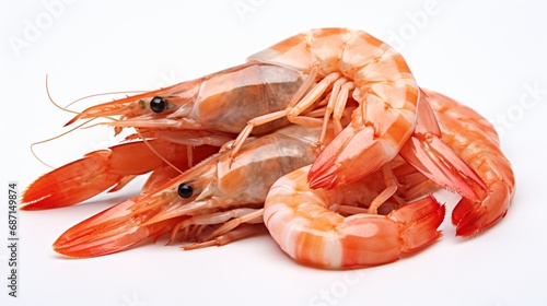 Image boiled shrimp on white background