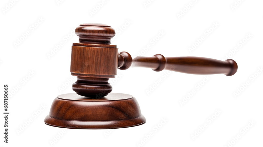 Judge's Gavel isolated on transparent background, PNG image with background removed, Created with Generative Ai technology.