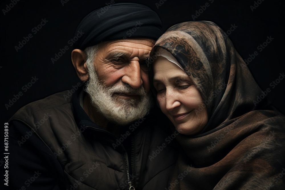 Generative ai image of a charming happy elderly people celebrating their anniversary together Generative ai image of a charming happy elderly people celebrating their anniversary together