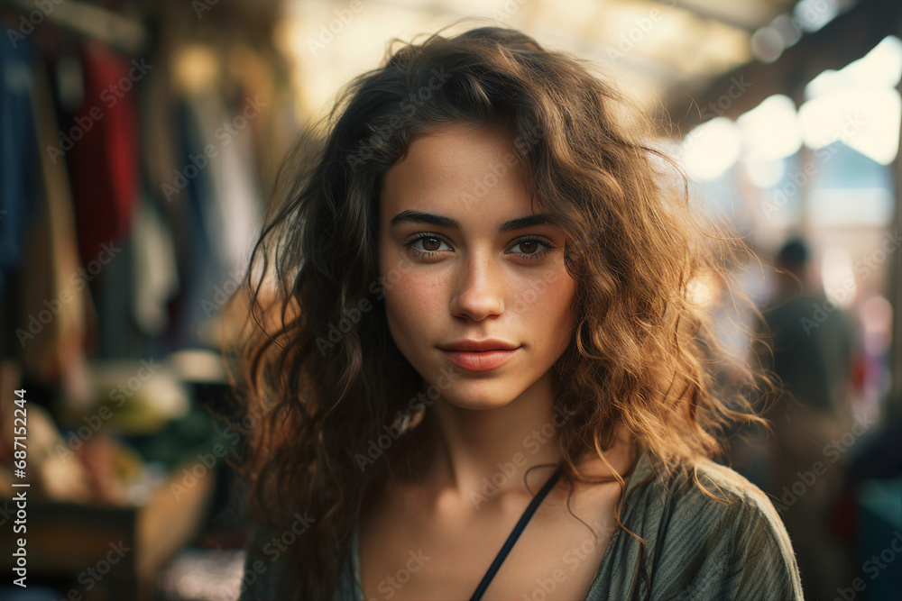 Generative AI technology picture women man cooking at local food market selling grocery fresh products Generative AI technology picture women man cooking at local food market selling grocery fresh products