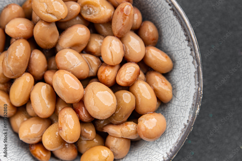 Fototapeta premium Beans borlotti boiled legume ready to eat healthy eating cooking appetizer meal food snack on the table copy space