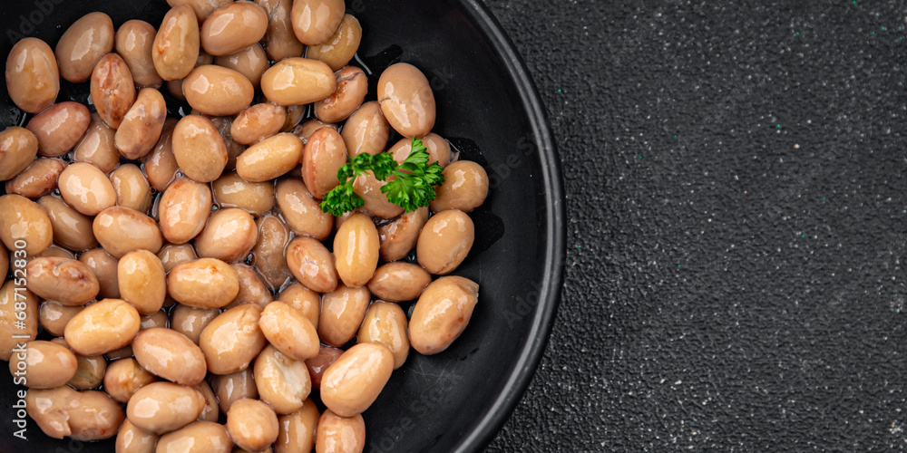 Beans borlotti boiled legume ready to eat healthy eating cooking appetizer meal food snack on the table copy space Beans borlotti boiled legume ready to eat healthy eating cooking appetizer meal food snack on the table copy space