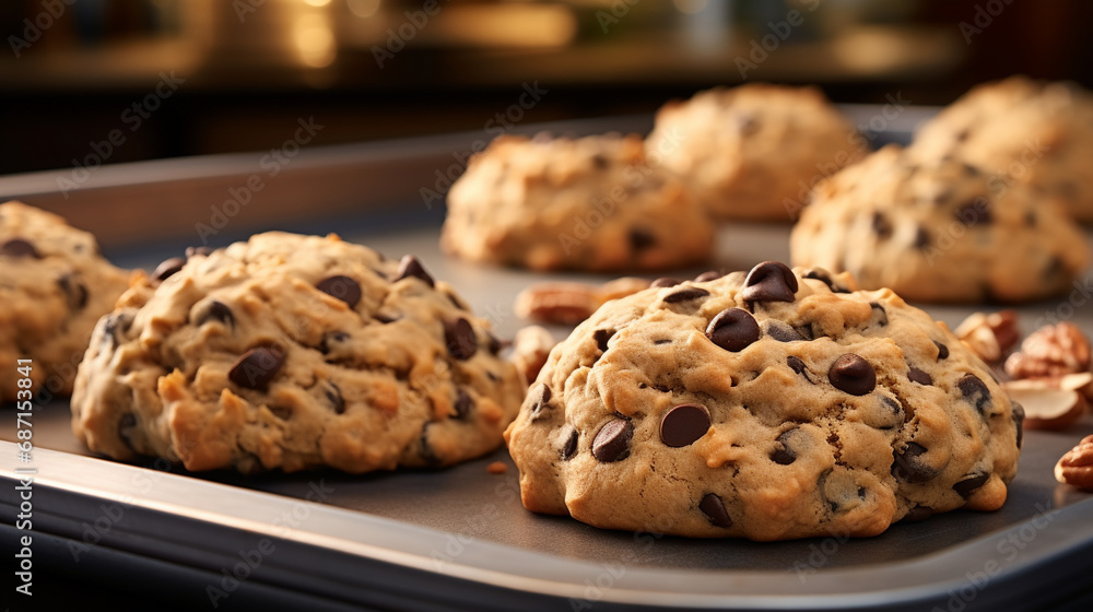 chocolate chip cookies HD 8K wallpaper Stock Photographic Image 