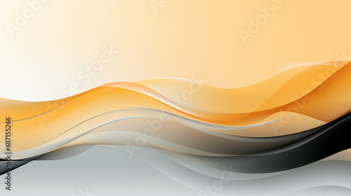 Sleek yellow and black smokey waves in a luxurious abstract design.