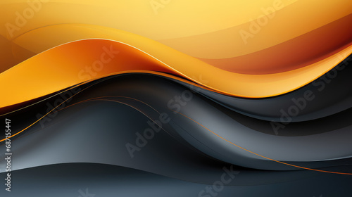 Sleek yellow and black waves in a luxurious abstract design.