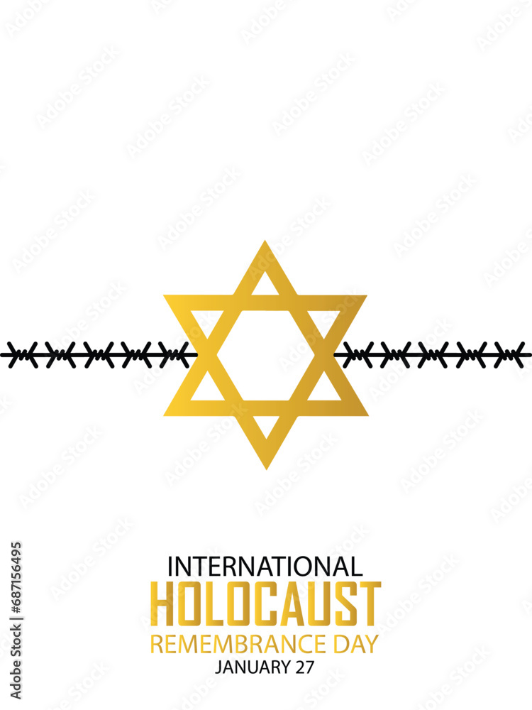 Fototapeta premium International Holocaust Remembrance Day vector. Star of David . January 27. Important day