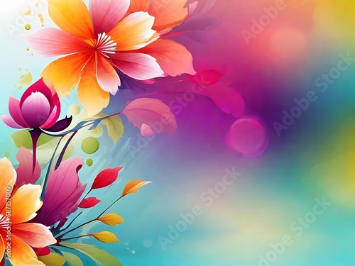 Beautiful Different Colour Flower Close Shot  Snow  Water Drop Colour Background  Generative Ai