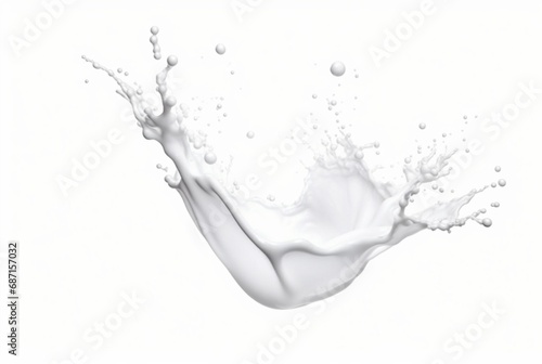 white milky water splash isolated on white background. generative ai
