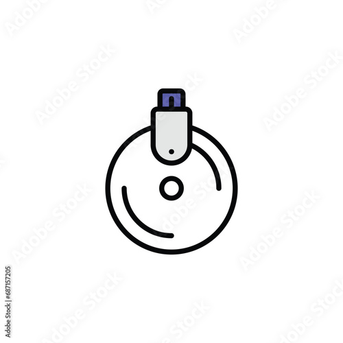 Storage Devices icon design with white background stock illustration