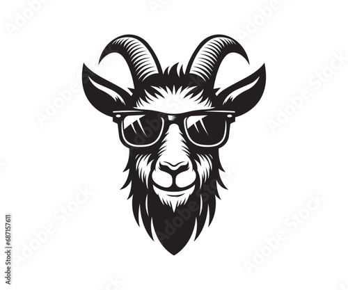 Cool Goat with Sunglasses Vector