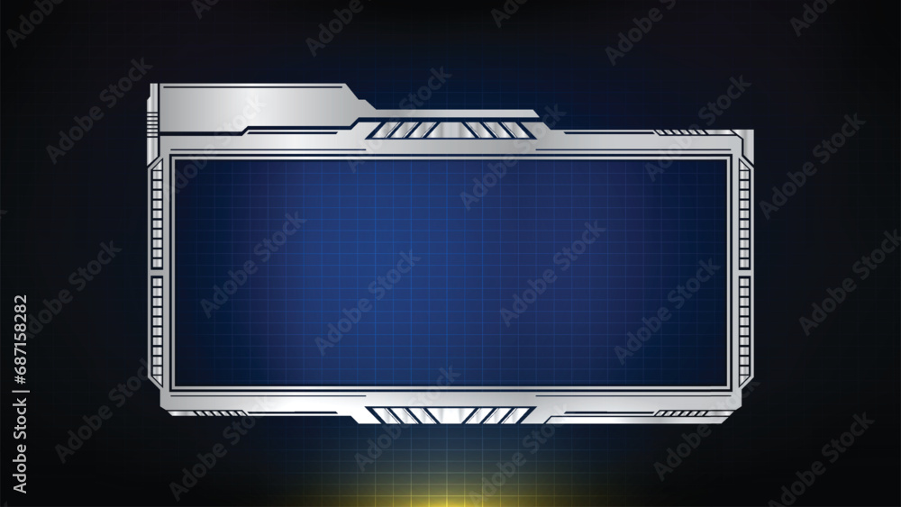 abstract blue background of display futuristic sci fi hud frame profile ...