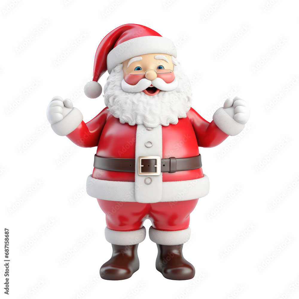 3D effect Santa Claus illustration on transparent background. 