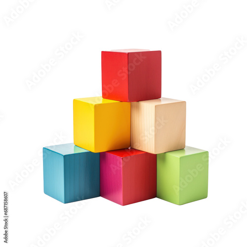 Montessori cubes isolated on transparent background. 