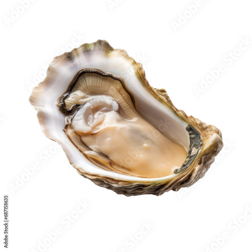 Fresh raw oyster isolated on transparent background.