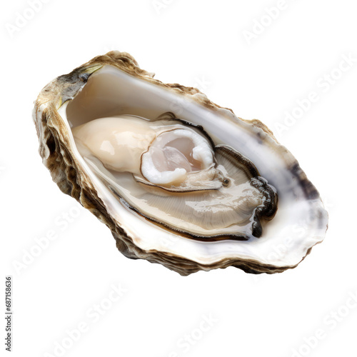 Raw oyster isolated on transparent background.