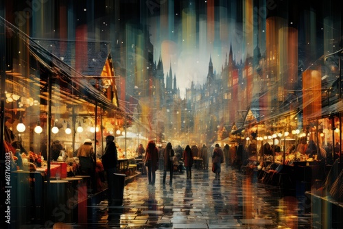 Christmas Market Vendors - Generative AI © Sidewaypics