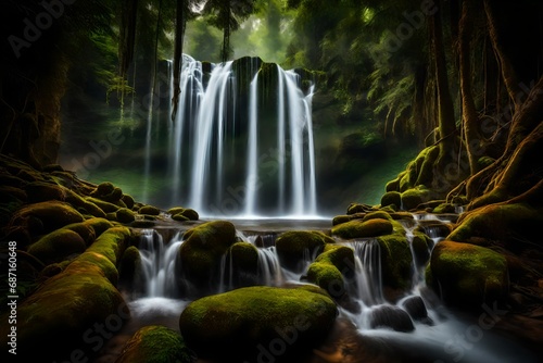   watarfalls in forest--