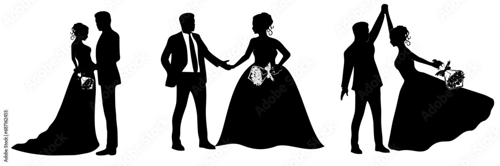 Fototapeta premium silhouette of a romantice couple