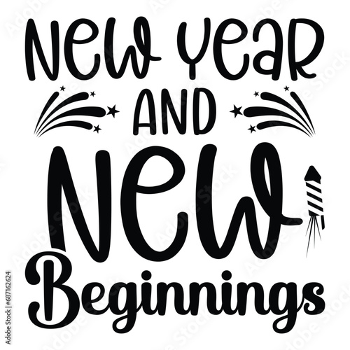 New year and new beginnings Shirt design print template