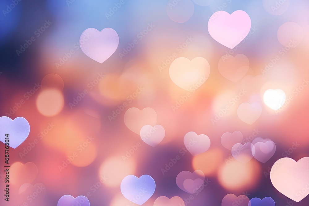 Valentine's day background with romantic pink hearts in bokeh style. Valentine's day background with romantic pink hearts in bokeh style.