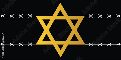 International Holocaust Remembrance Day vector. Star of David . January 27. Important day