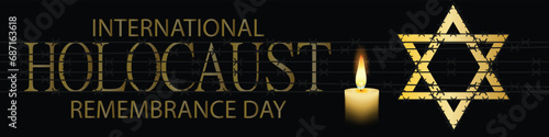 International Holocaust Remembrance Day vector. Star of David . January 27. Important day