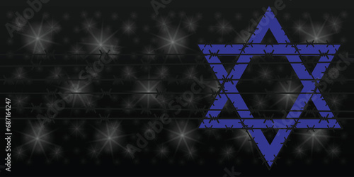 International Holocaust Remembrance Day vector. Star of David . January 27. Important day