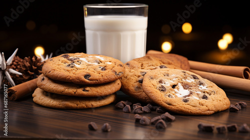 cookies and milk HD 8K wallpaper Stock Photographic Image 