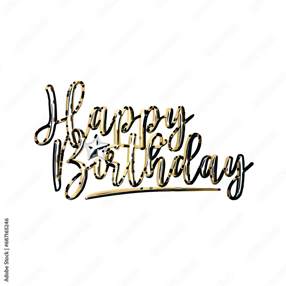Obraz premium Unique birthday greeting design with transparent background