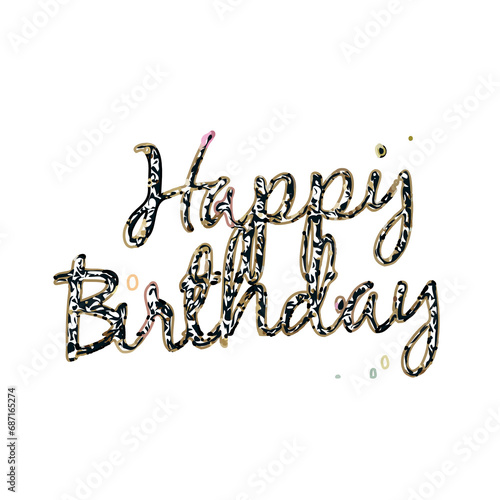 Unique birthday greeting design with transparent background