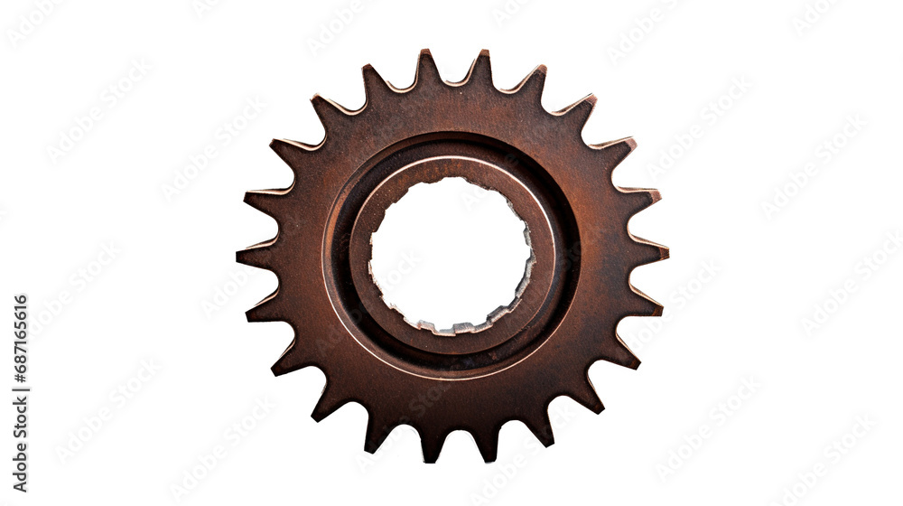 Old rusty gear wheel isolated on transparent background, PNG image with background removed, Created with Generative Ai technology. Old rusty gear wheel isolated on transparent background, PNG image with background removed, Created with Generative Ai technology.