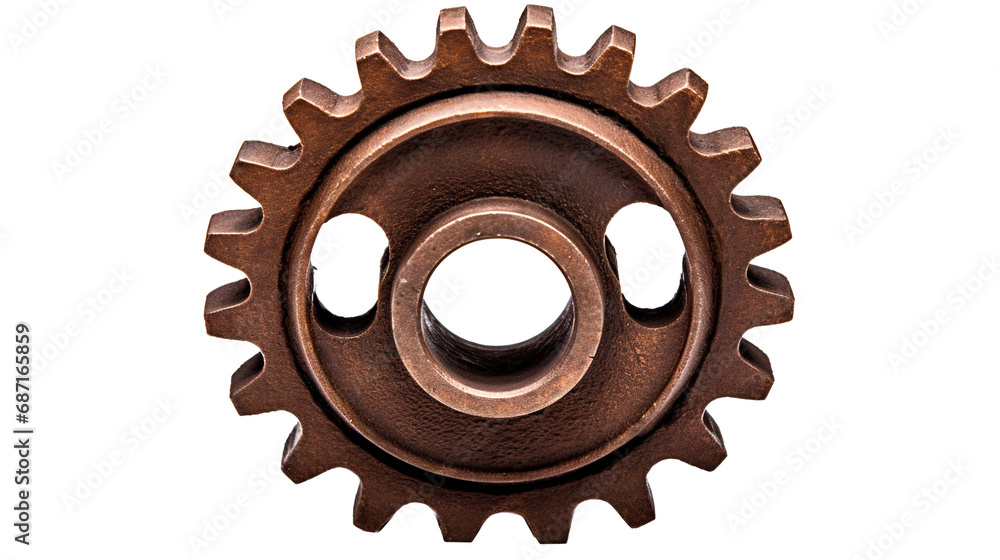 Old rusty gear wheel isolated on transparent background, PNG image with background removed, Created with Generative Ai technology. Old rusty gear wheel isolated on transparent background, PNG image with background removed, Created with Generative Ai technology.