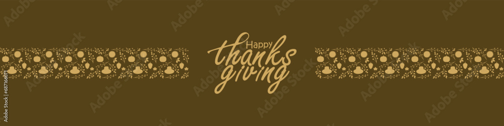 Happy thanksgiving day. Vector banner, greeting card with text Happy thanksgiving day Happy thanksgiving day. Vector banner, greeting card with text Happy thanksgiving day