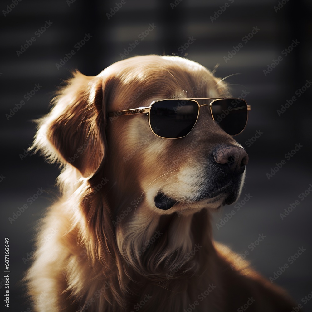 a dog wearing sunglasses