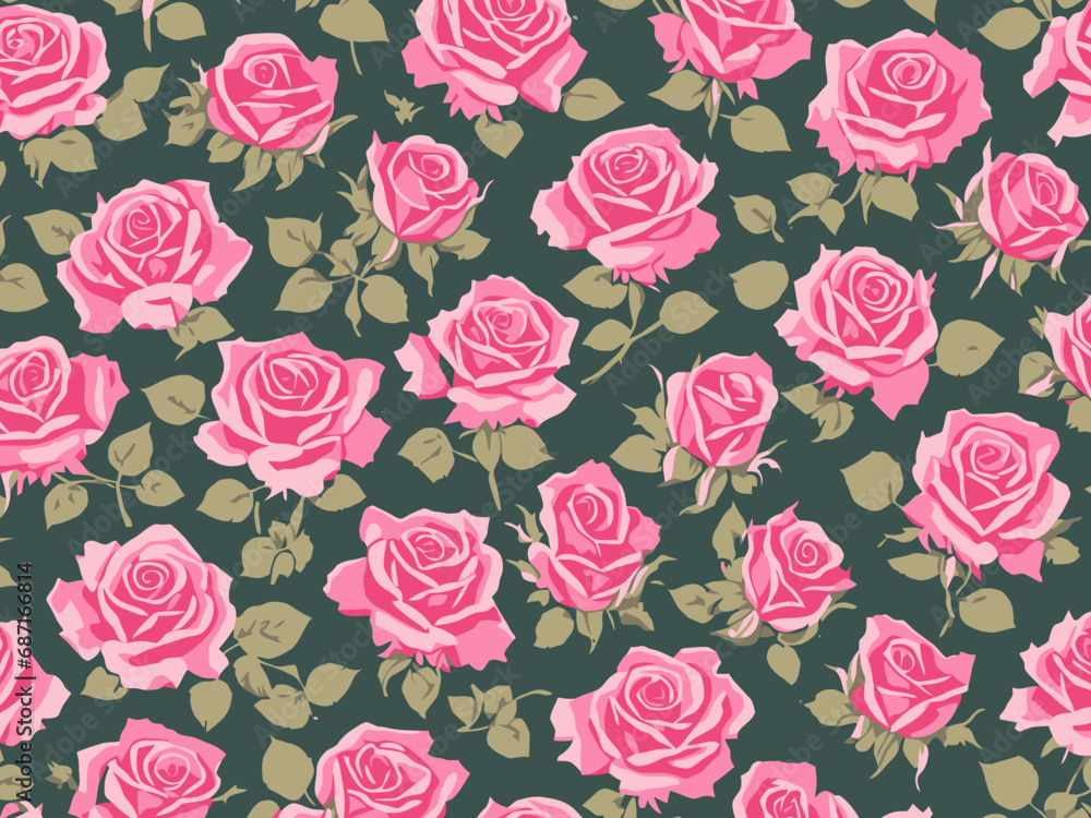 Floral Tapestry of the Past: Vintage Rose Pattern