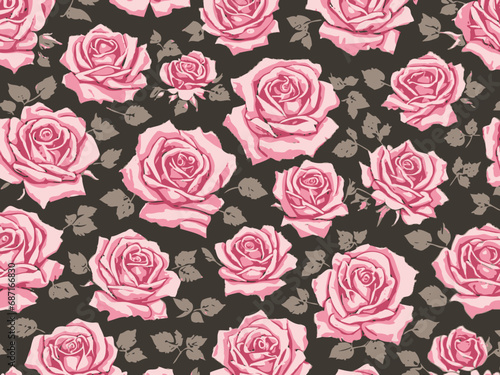 Antique Rose Waltz: A Vintage Floral Pattern