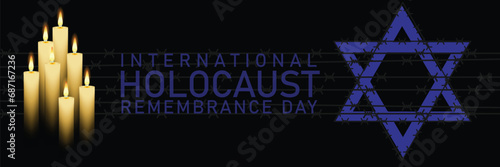 International Holocaust Remembrance Day vector. Star of David . January 27. Important day