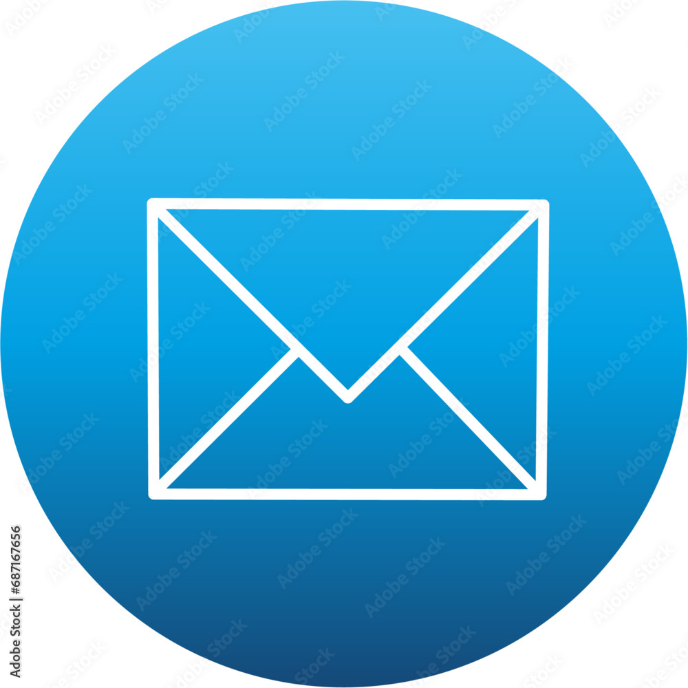 Email icon in blue gradient circle Email icon in blue gradient circle
